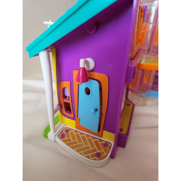2002 Vintage Polly Pocket house with elevator carry handle folding purple toy - Picture 14 of 16